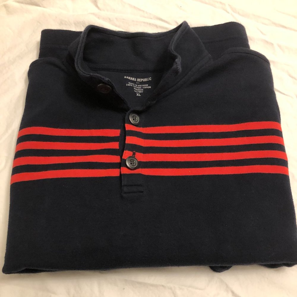 Banana Republic long sleeve Henley pullover sweater, men's XL